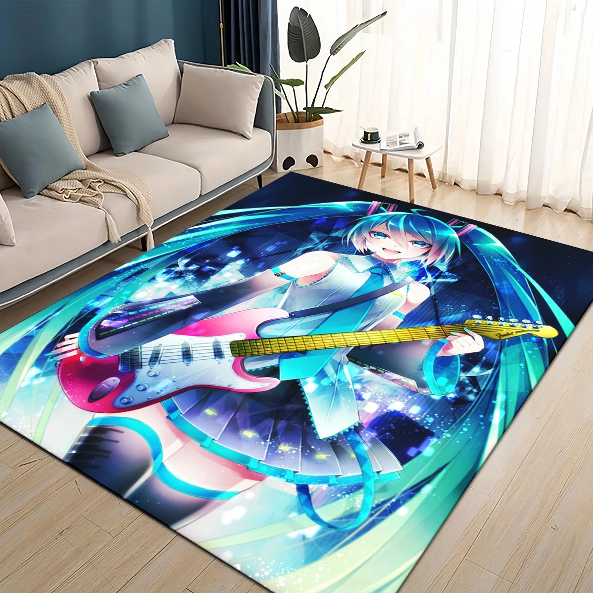 3D Printing Online Service - 3D M-MIKUS 音楽 VOCALOID 漫画の女の子の敷物カーペット リビングルーム
