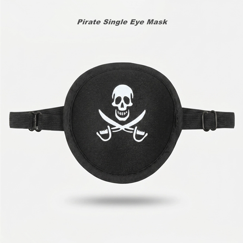 3D Printing Mask - 海賊風の3Dデザイン、片目用アイマスク。光を遮断し、快適な睡眠をサポート。伸縮性のあるバンドで調整可能。大人も子供も使える。