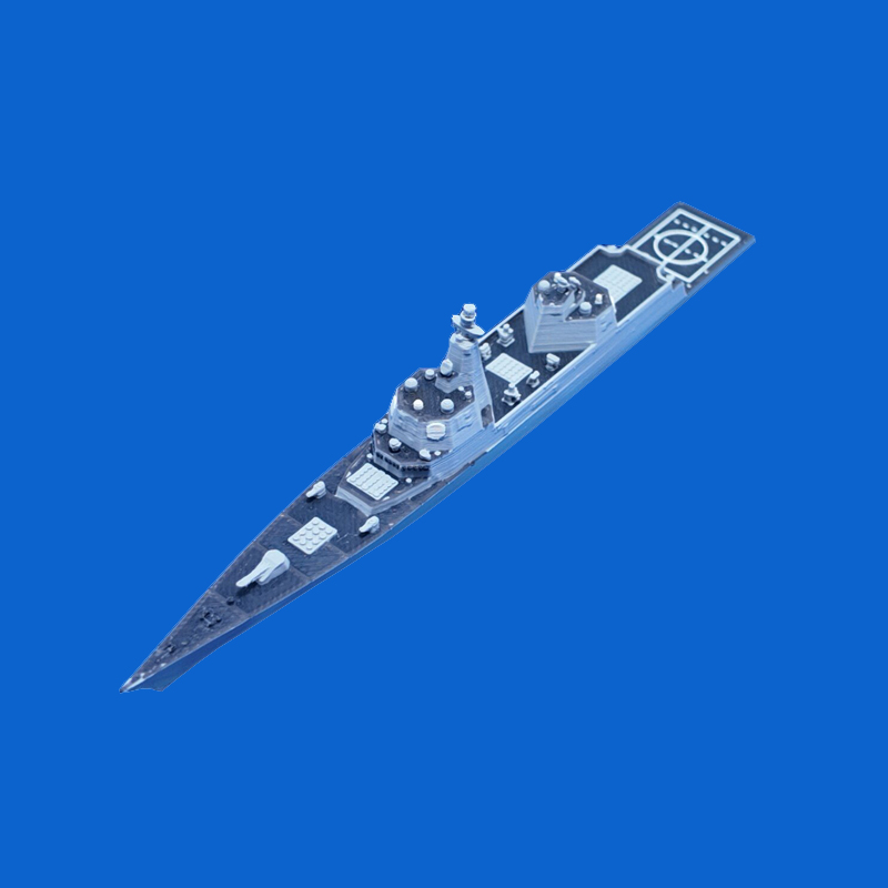 3D Printing Guide - 1/2000スケールのトランプ級「ディファイアント」型ミサイル搭載戦艦モデル。全長13.5cm。3Dプリント製で、コレクションや展示用として最適。