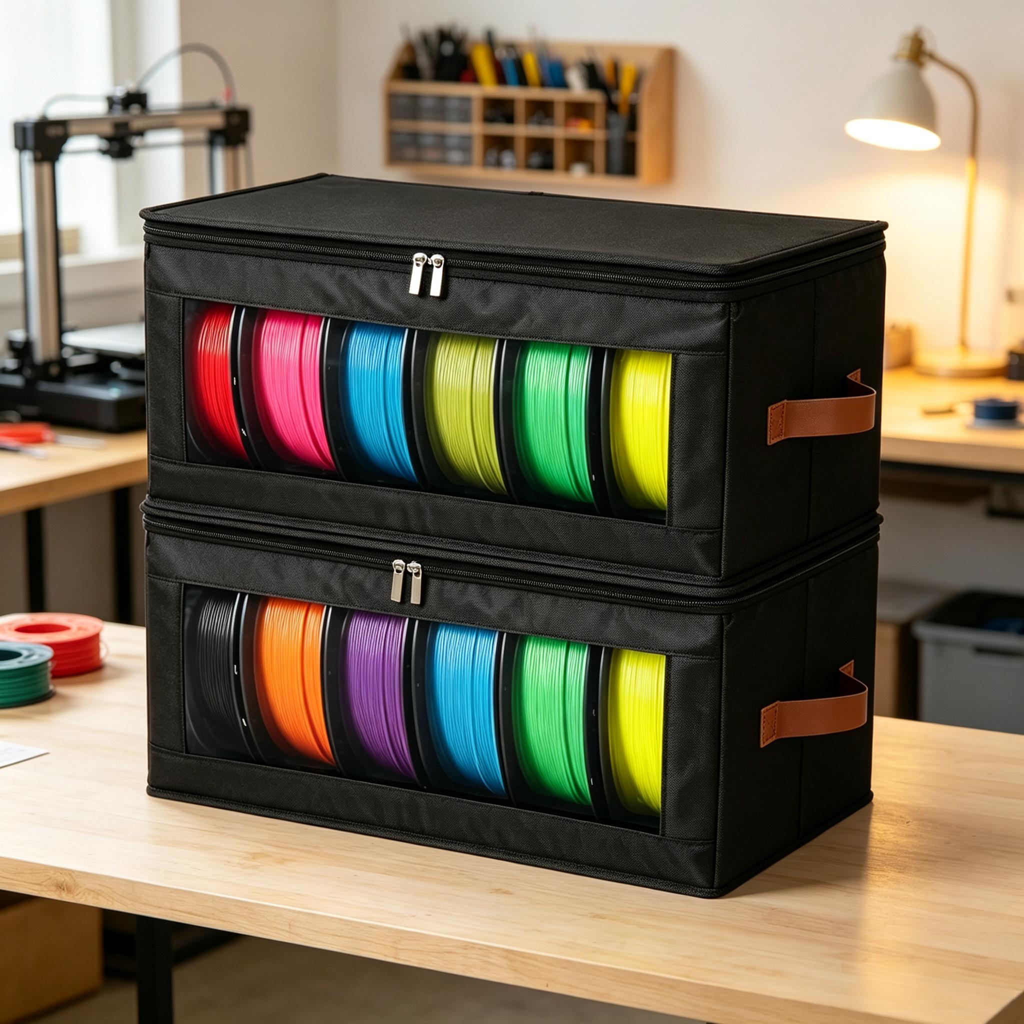 3D Printing Industry - 防湿3Dプリンターフィラメント収納バッグ 透明窓付き 折りたたみ式オーガナイザー 1kgのPLA、PETG、TPU、ABSフィラメントスプールに対応