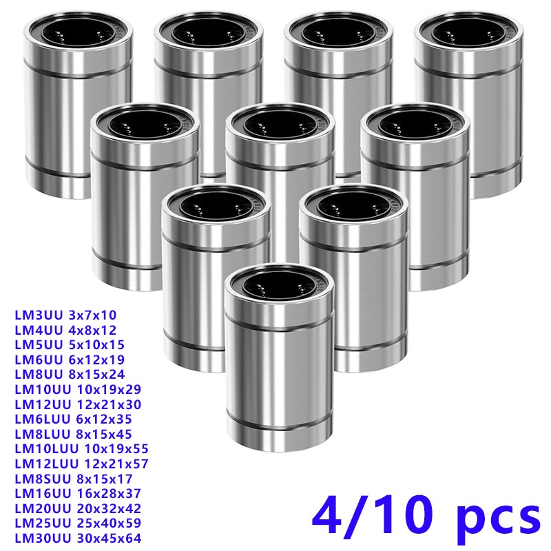 3D Printing Guide - 4/10個 LM8UU LM10UU LM16UU LM12UU リニアボールベアリング