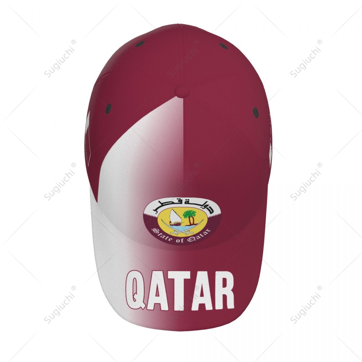 男女兼用ベースボールキャップ、カタール国旗のグラデーションカ - 3D Printing Qatar のレビューと価格