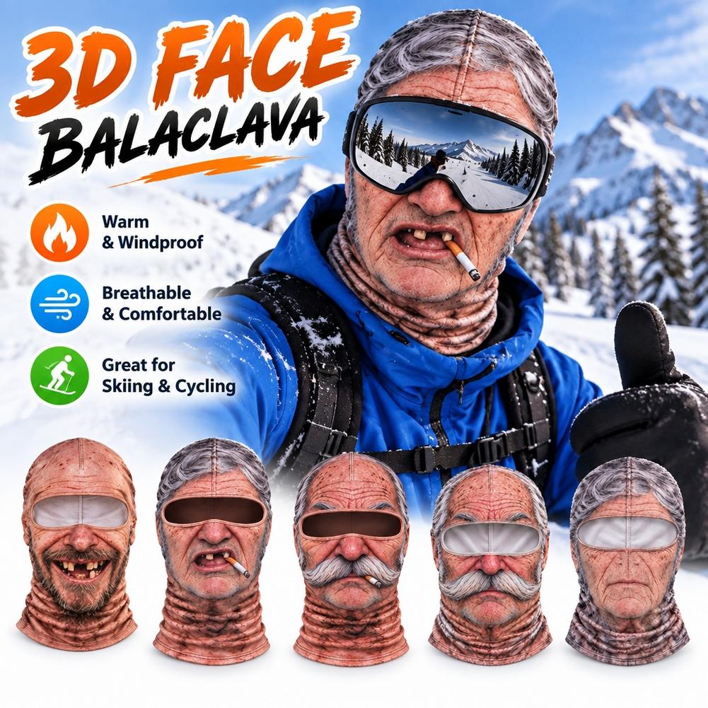 おじいさんのスキーマスク。リアルな顔のデザインで、3Dプリン - 3D Printing Mask のレビューと価格